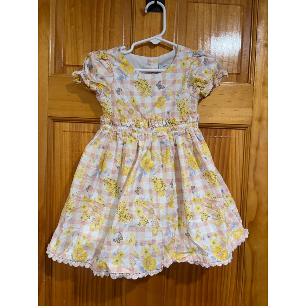 Haute Hippie Kids Floral Gingham Dress Toddler Girl Size 2T Butterfly Cottagecor